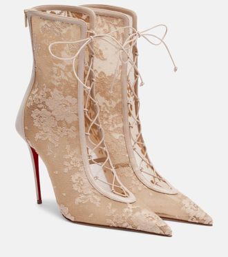 Christian Louboutin Stivaletti KM 100 in pelle con pizzo