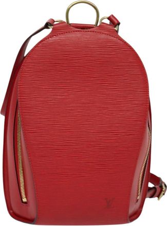 Louis Vuitton Mabillon Red Leather Backpack Bag (Pre-Owned)