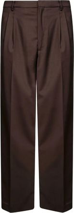 Amaranto pleated trousers - Brown