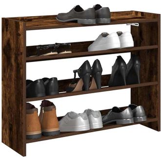 vidaXL vidaXL Scarpiera Rovere Fumo 80x25x62 cm in Legno Multistrato