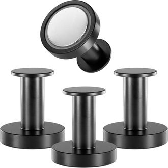 OEM Gancho Magn&eacute;tico Redondo Negro Extrafuerte, 4 Ganchos Con Im&aacute;n De Neodimio, Para Colgar Ropa, Toallas, Etc