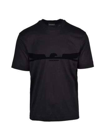 Emporio Armani Black Cotton Graphic T-Shirt
