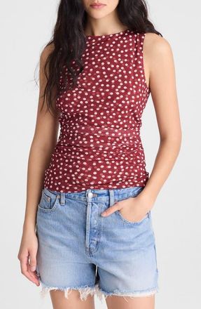 Madewell Cinched Double Layer Mesh Top in Red Currant at Nordstrom, Size Xx-Small