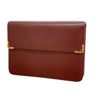 Cartier Bordeaux Leather Clutch Bag (Pre-Owned)