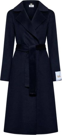 Silvian Heach Lange jas met riem - Dames - Jas met riem - Blauw - L - Wol - Jassen