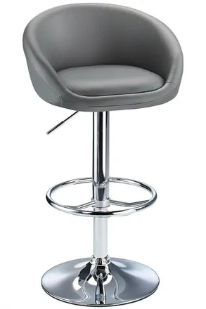 Netfurniture Lombardy Adjustable Bar Stool Chrome in Grey