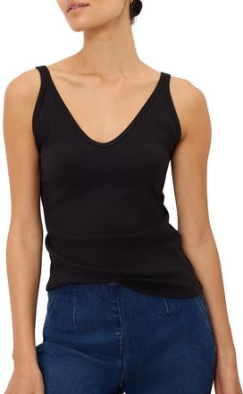 Nic+Zoe V-Neck Tank Top in Black Onyx at Nordstrom, Size Medium