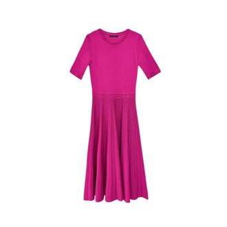 Carolina Herrera Geplooide Jacquard Jurk Fuchsia - Dames - Casual kleedjes - Roze - XS - Kleedjes