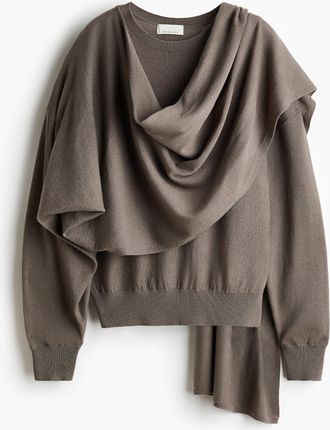 H&M Pullover aus Kaschmirmix mit Schaldetail - Brown