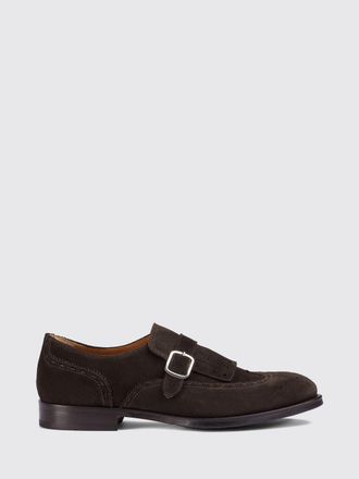 Doucal's Suede Monk Strap Shoes with Fringes and Adjustable Strap