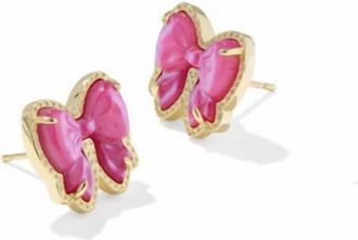 Kendra Scott Womens Haley Bow Stud Earrings In Gold Rose Violet Mother Of Pearl