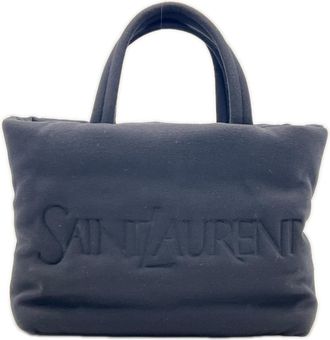 Saint Laurent Black Cotton Handbag Tote Bag (Pre-Owned)