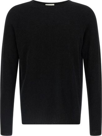 Maryya Spongy Cotton Blend Sweater - Heren - Ronde hals truien - Zwart - M - Katoen - Truien & Vesten