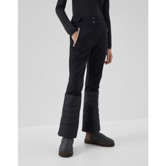 Brunello Cucinelli WomenS Black Wool Blend Quilted Hem Trousers, Size 14