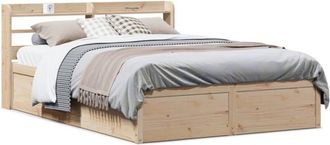 vidaXL Estructura De Cama Con Cabecero Madera Maciza Pino 120x190 Cm Vidaxl