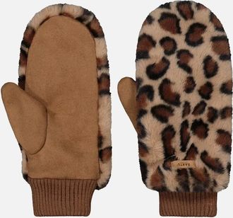 Barts Womens Barts Womens Fur Mitts Knitted cuff Mittens - Brown/Brown - Size: ONE size
