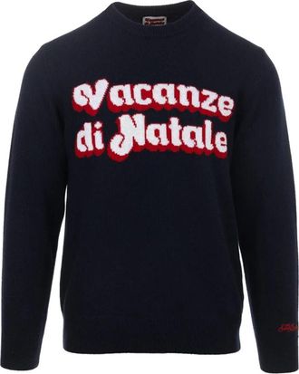 MC2 Saint Barth Heron Crewneck Sweater - Heren - Ronde hals truien - Blauw - S - Wol - Truien & Vesten