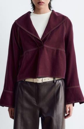 & Other Stories Sailor Collar Crop Top in Red Dark at Nordstrom Rack, Size Medium