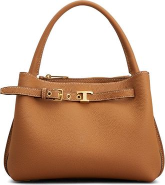 Tod's Mini T Timeless Leather Top Handle Bag in Kenia Scuro at Nordstrom