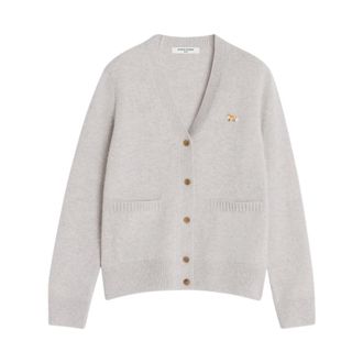 Maison Kitsun&eacute; Truien & Vesten, Dames, Grijs, L, Wol, Lamswollen Vest