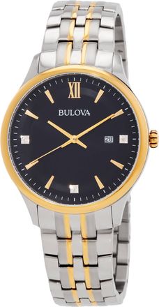 Bulova Classic Quartz Black Dial Mens Watch 98D160