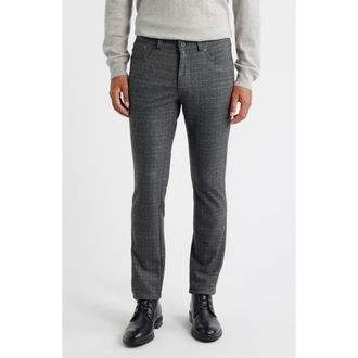 Brax Chuck Hi Flex Plaid Modern Fit Five-Pocket Pants in Elefant at Nordstrom Rack, Size 36 X 32
