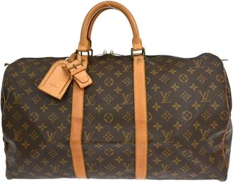Louis Vuitton Pre-owned Weekend Bags, female, Brown, Size: ONE SIZE Pre-owned Vintage Monogram Keepall Travel Bag