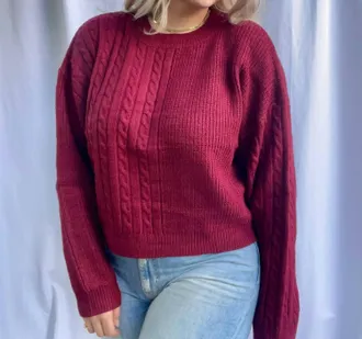 Le Lis Blanc Deux Burning Red Sweater In Burgundy