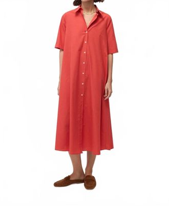 ottod'Ame Poplin Midi Shirt Dress In Fiamma