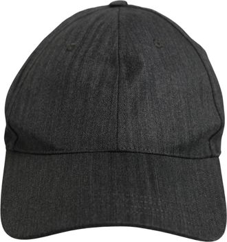 Dolce & Gabbana HAT10050 Herringbone Cotton Baseball Cap - Gray