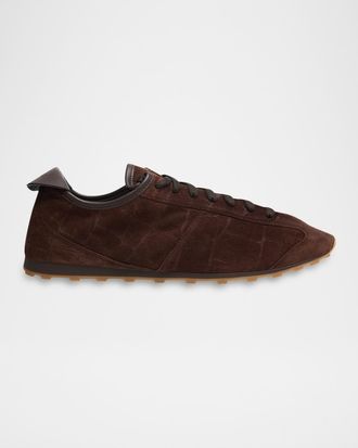Jacquemus Men & apos;s Les Tennis Croc-Embossed Suede Sneakers