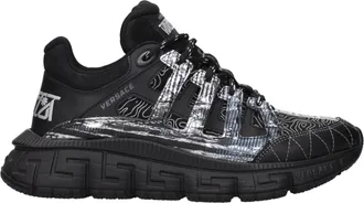 Versace Black Fabric Athletic Mens Sneakers