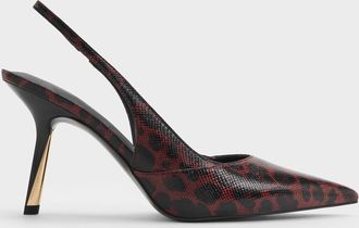 Charles & Keith Taylen Leopard-Print Slingback Pumps
