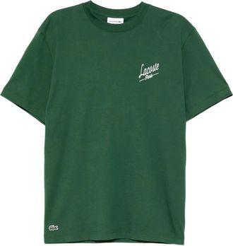 Lacoste T-shirt in cotone con logo - Verde