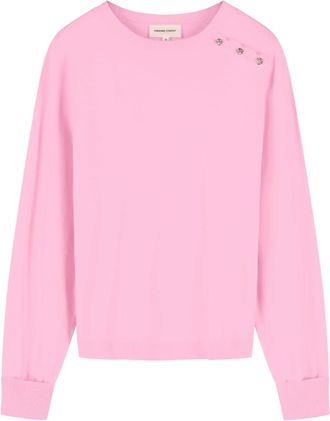 Fab By Fabienne Chapot Molly Cuff Pullover - Dames - Ronde hals truien - Roze - L - Leer - Truien & Vesten