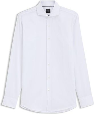 BOSS ONE Slim-fit shirt in wrinkle-resistant Oxford cotton