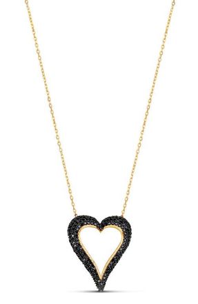 SHYMI Cutout Heart Pendant Necklace in Black at Nordstrom