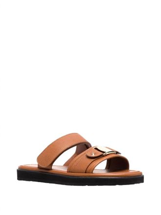 Ferragamo Womens Vara Touch Strap Sandals In Beige Brown