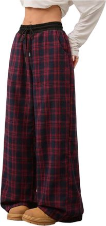 Generic Womens Parachute Pants Wide Leg Baggy Pants Y2K Elastic Waist Jogger Sweatpants Track Pants Streetwear