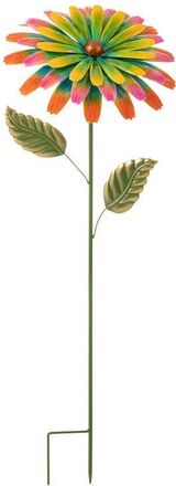 Glitzhome 41H Garden Metal Flower Yardstake in Green at Nordstrom, Size Medium