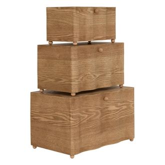 Atmosphera Lote De 3 Ba&uacute;les Rectangulares Nikita De Color Marr&oacute;n - Atmosphera Cr&eacute;ateur DInt&eacute;rieur