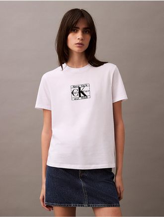 Calvin Klein Jeans Calvin Klein Womens Monologo Box Graphic Classic T-Shirt - White - XL