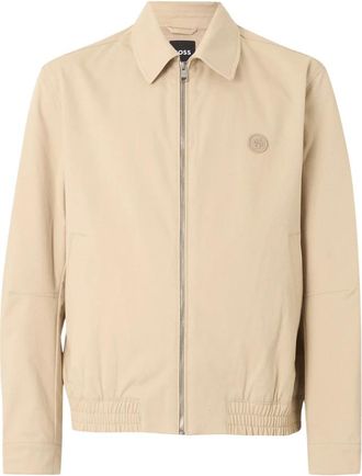 HUGO BOSS Stretch Katoenen Jas - Heren - Zomerjassen - Beige - 2XL - Katoen - Jassen