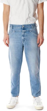 Closed Cropped Tapered Mid Waist Jeans - Heren - Slim Fit Jeans - Blauw - W32 L30 - Denim - Jeans