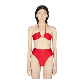 Ziah Bikinis, female, Red, Size: L V-neck Halter Bikini Top