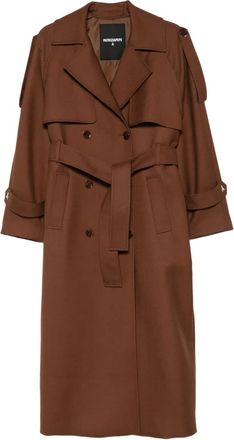 Patrizia Pepe Trench doppiopetto con cintura - Marrone