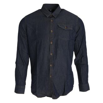 Premier Heren Jeanssteek Lange Mouw Denim Shirt (Indigo Denim)