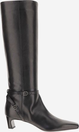 Sartore lederen laarzen met gespeld details