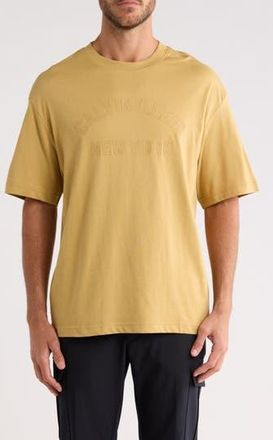 Calvin Klein Relaxed Arch Logo Cotton T-Shirt in Antelope at Nordstrom Rack, Size Xx-Large