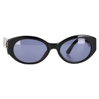 Chanel Chanel CC Oval Zonnebril in Zwarte Acetaat